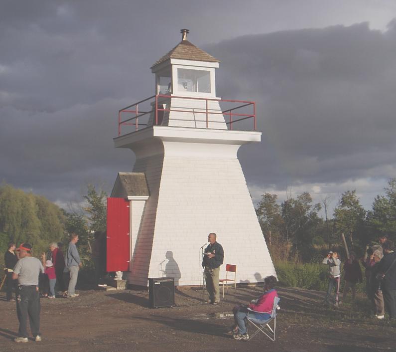 Celebration of the restoration of the Borden Wharf lighthouse, Canning, Nova Scotia