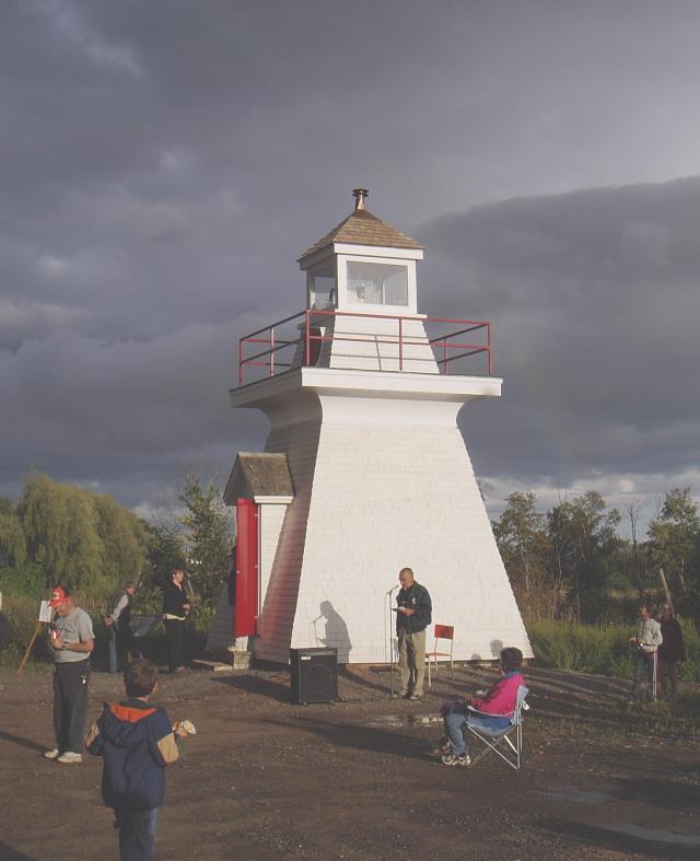 Celebration of the restoration of the Borden Wharf lighthouse, Canning, Nova Scotia