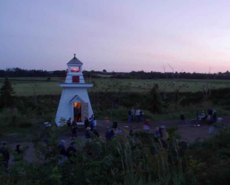 Celebration of the restoration of the Borden Wharf lighthouse, Canning, Nova Scotia