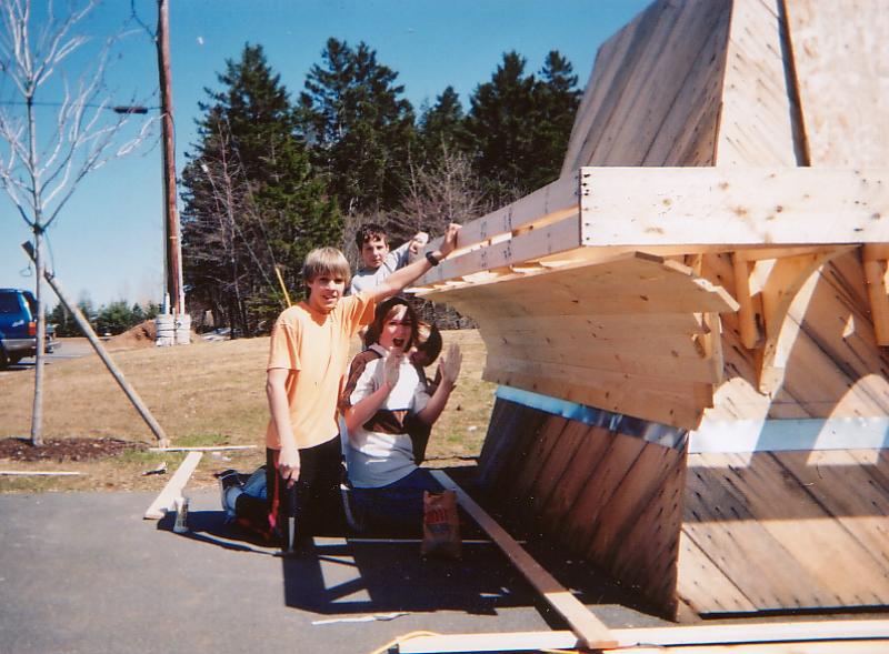 Construction of replacement top for the Canning lighthouse