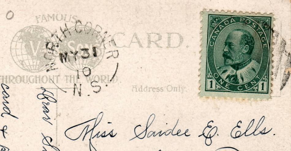 A rare postmark: North Corner, Kings County, Nova Scotia