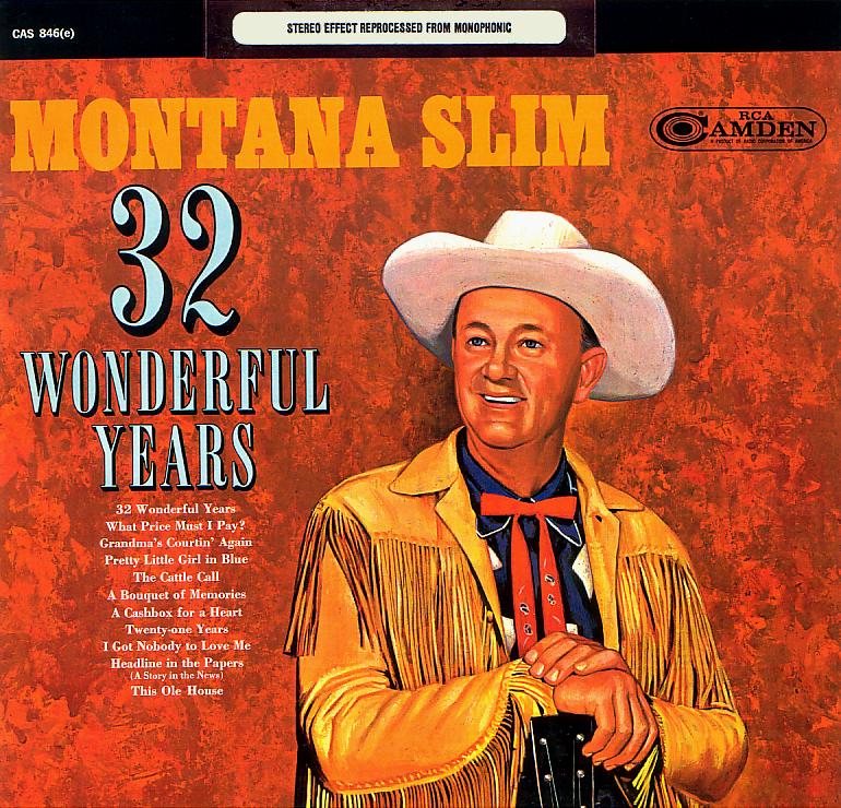 Jacket front: Montana Slim record (United States) 33rpm LP Camden CAS-846(e)