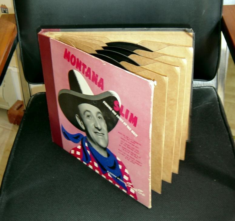 Montana Slim album, early 1940s, four 78rpm records in individual envelopes