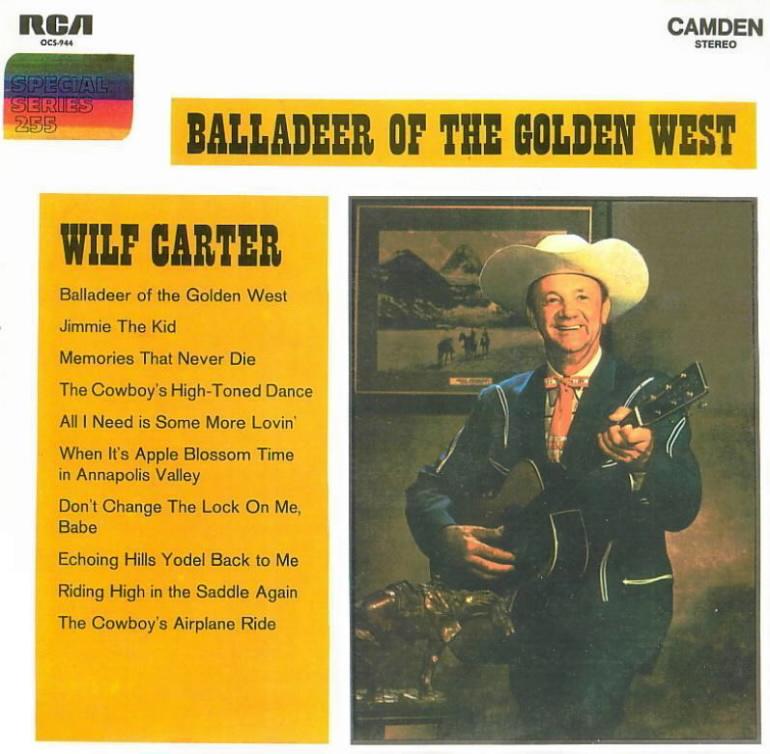 Jacket front: Wilf Carter record (Australia) 33rpm LP RCA Camden OCS-944