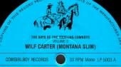 Wilf Carter record 33rpm LP Cowgirlboy 5003