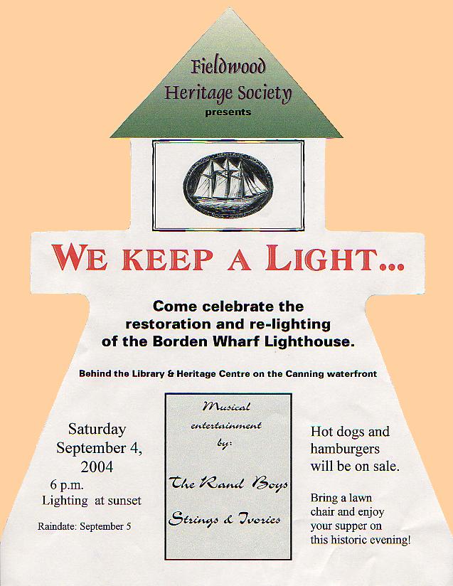 Canning lighthouse, poster for relighting celebration